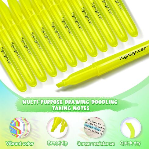 180 Pcs Yellow Highlighter Bulk Highlighters Markers Chisel Tip Highlighter Pens for School Classroom Office (180) in Saudi Arabia