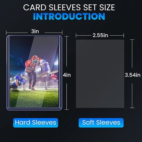 2000 Packs Card Sleeves Top Loads for Cards,3" x 4" Baseball Card Protectors,Trading Card Sleeves Hard Plastic Fit for Baseball, Football Cards (1000 Hard Sleeves + 1000 Soft Sleeves) in Saudi Arabia