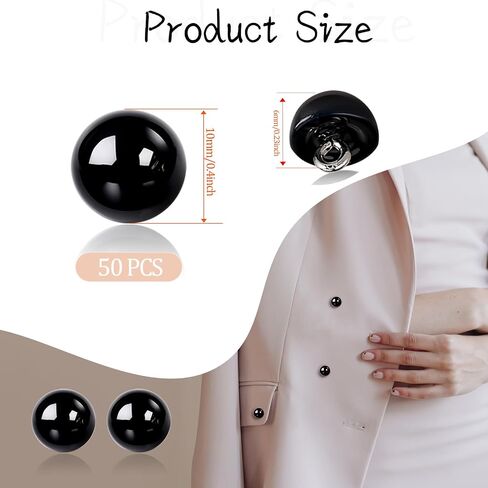 50pcs أزرار سوداء 10 مم ، أزرار لؤلؤة مستديرة ، أزرار إيرل ديكور ، أزرار للخياطة ، أزرار الخياطة ، أزرار لؤلؤة نصف الكرة ، أزرار لؤلؤة ، وصياغة أزرار حلقة حلقة الخياطة in Kuwait