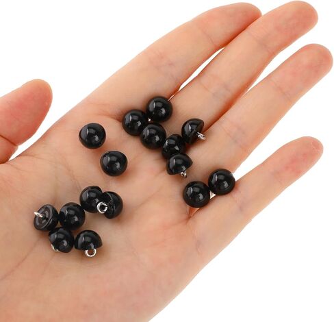 50pcs أزرار سوداء 10 مم ، أزرار لؤلؤة مستديرة ، أزرار إيرل ديكور ، أزرار للخياطة ، أزرار الخياطة ، أزرار لؤلؤة نصف الكرة ، أزرار لؤلؤة ، وصياغة أزرار حلقة حلقة الخياطة in Kuwait