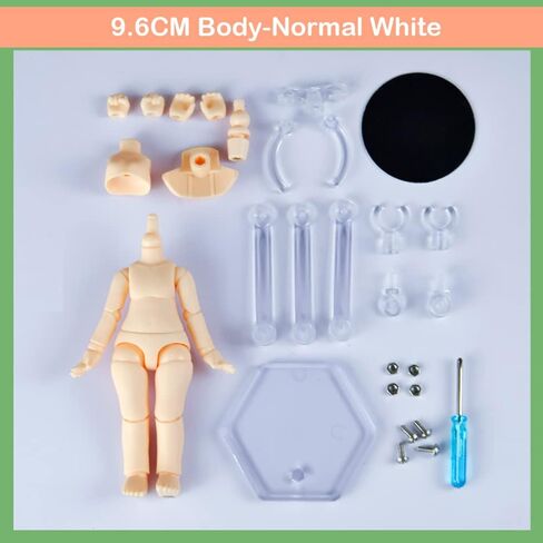 1/12 Scale BJD Doll Body 9.6cm/11cm YMY2 Body Action Figures Replacement Body Doll Accessories (Normal White,9.6cm) in Kuwait