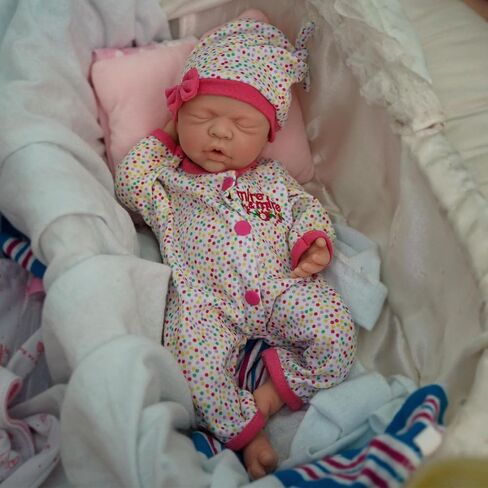 12" Reborn Baby Dolls, Full Silicone Baby Dolls, Realistic Soft Silicone Newborn Baby Doll, Real Full Body Silicone Reborn Baby Dolls with Feeding Accessories（Girl） in Kuwait