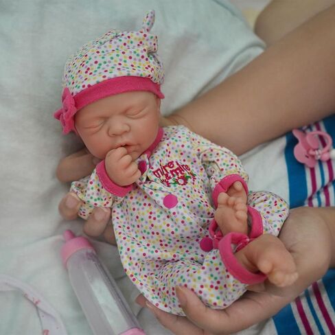 12" Reborn Baby Dolls, Full Silicone Baby Dolls, Realistic Soft Silicone Newborn Baby Doll, Real Full Body Silicone Reborn Baby Dolls with Feeding Accessories（Girl） in Kuwait