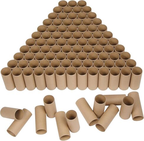 HESESOH 100 Pack Cardboard Tubes for Crafts - 1.57 x 3.94 Inches - Brown Toilet Paper Empty Rolls Round Thick Tubes Sturdy for Classroom Family Handmade DIY Projects in Kuwait