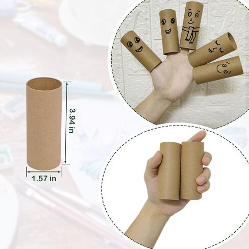 HESESOH 100 Pack Cardboard Tubes for Crafts - 1.57 x 3.94 Inches - Brown Toilet Paper Empty Rolls Round Thick Tubes Sturdy for Classroom Family Handmade DIY Projects in Kuwait