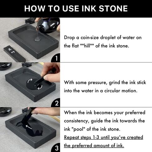 Kuretake Natural Ink Stone SEIRAN for Calligraphy Ink Stick, Palette, Indian Ink, Lettering Art, Japanese Traditional Calligraphy and Painting, Professional Quality in Saudi Arabia