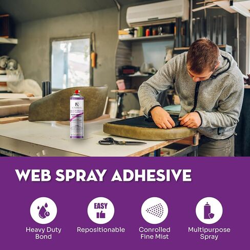 Professional Quality Multipurpose Spray Adhesive - Wide Spray Reach, Made in USA, Temporary and Permanent Bonding - 12oz Can in Kuwait