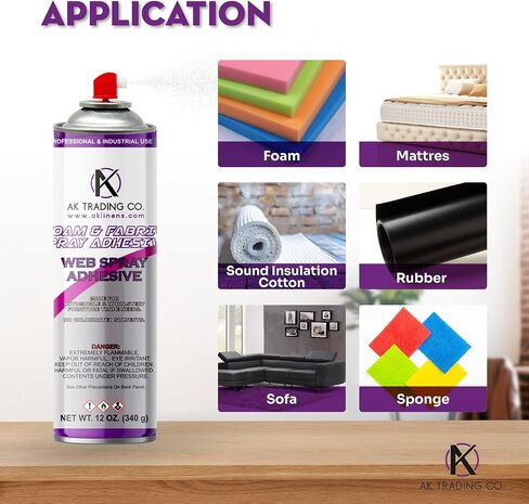 Professional Quality Multipurpose Spray Adhesive - Wide Spray Reach, Made in USA, Temporary and Permanent Bonding - 12oz Can in Kuwait