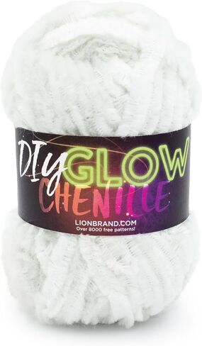 Lion Brand Yarn DIY Glow Chenille Yarn, 1 Pack, Pearl in Kuwait