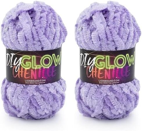 Lion Brand Yarn DIY Glow Chenille Yarn, 1 Pack, Pearl in Kuwait