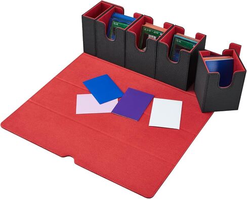Card Deck Box for MTG, 5 in 1 Commander Deck Box TCG Card Box Deck Box With Dice Tray Holding 400+ Unsleeved Cards Magic Commander CCG Sports Card Box (Black and Blue) in Saudi Arabia