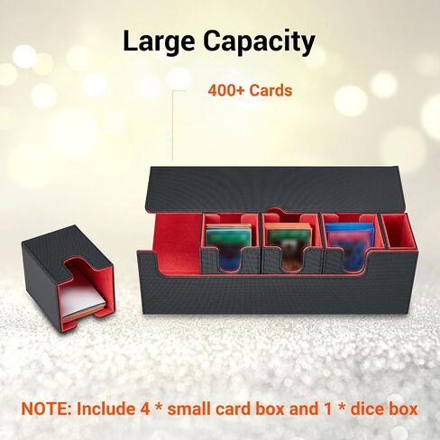 Card Deck Box for MTG, 5 in 1 Commander Deck Box TCG Card Box Deck Box With Dice Tray Holding 400+ Unsleeved Cards Magic Commander CCG Sports Card Box (Black and Blue) in Saudi Arabia