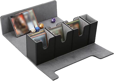 Card Deck Box for MTG, 5 in 1 Commander Deck Box TCG Card Box Deck Box With Dice Tray Holding 400+ Unsleeved Cards Magic Commander CCG Sports Card Box (Black and Blue) in Saudi Arabia