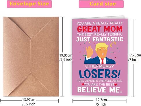 Funny Mother's Day Cards for Mom from Daughter & Son | Mom Card | Mother's Day | Present 7x5 inches in Kuwait