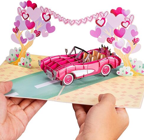 ورقة الحب Happy Valentine's Day ، بطاقات عيد الحب ثلاثية الأبعاد - COD CORDENT - 5 "× 7" - تشمل مغلف وبطاقة ملاحظة قابلة للإزالة in Kuwait