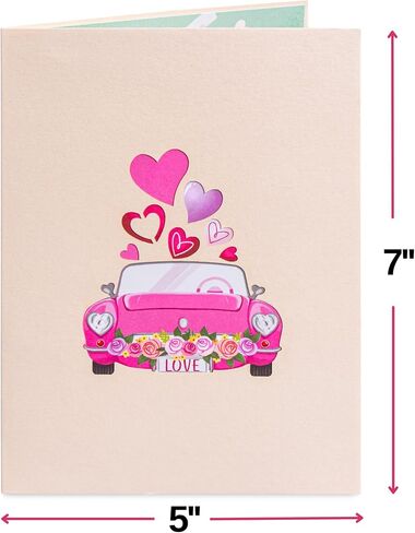 ورقة الحب Happy Valentine's Day ، بطاقات عيد الحب ثلاثية الأبعاد - COD CORDENT - 5 "× 7" - تشمل مغلف وبطاقة ملاحظة قابلة للإزالة in Kuwait