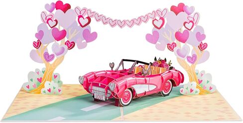 ورقة الحب Happy Valentine's Day ، بطاقات عيد الحب ثلاثية الأبعاد - COD CORDENT - 5 "× 7" - تشمل مغلف وبطاقة ملاحظة قابلة للإزالة in Kuwait