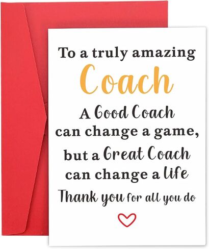 Coach Thank You Cards Coach Gifts for Men Women Soccer Coach Thank You Cards Bulk Baseball Coach Appreciation Gifts for Volleyball Football Coach Cheer Coach Christmas Stocking Stuffers Valentines in Kuwait