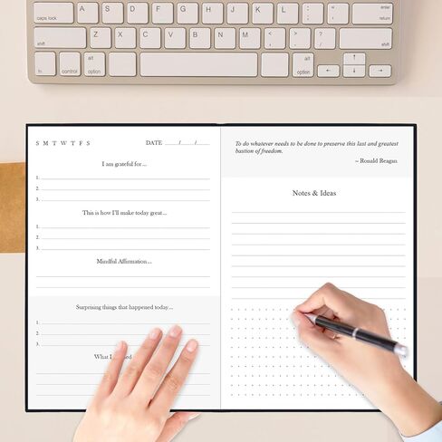 مجلة المدير الذاتي للرجال - 182 يومًا دفترًا يوميًا للانعكاس - مجلة الصحة العقلية ، المجلة القلق والموجهة للنساء والرجال ، سجل التأمل ومزاج ، رمادي in Kuwait