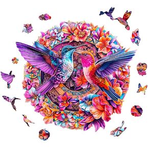 Wooden Puzzles for Adults - Glass Sunflower Wooden Puzzle, Unique Shaped Wooden Jigsaw Puzzles for Adults, Wood Puzzles Adult, Perfect for Birthday Gift, Family Puzzles, 100 Pieces 8.5 x 8.5in, Small