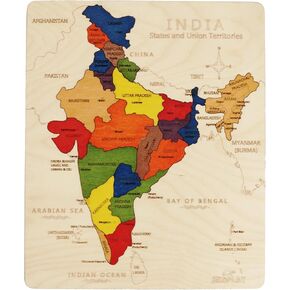 USA Map Wooden Jigsaw Puzzle for Kids | 44 Puzzle Pieces | Learning & Educational Toy Gift for Boys & Girls Ages 3 Years and Above