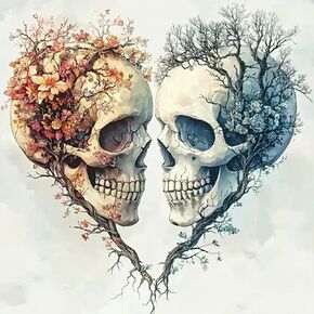 Ceovr Skull Diamond Art Kits للبالغين ، 5D DIY الحفر الكامل Skull Love Diamond Painting Dots Gem Art ، Chole Crafts Kits Arts and Harps ، Decor