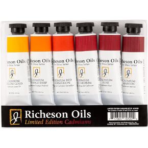 Jack Richeson Limited Edition Cadmiums Oil Paint Set | 6 Special Cadmium Colors in 37ml tubes (1.25 oz) | Oil Paint Set for Adults Looking to Use Artist Oil Paints