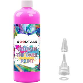 GOODTAKE Glow in the Dark Paint | Fluorescent Acrylic Paint | Neon Paints | Glow Paint‘s For Fabric, Canvas, Rock | Black Light Paints for Artists, Student, Kids, Hobby Painters | Outdoor and Indoor (Rose Pink, 4 Fl Oz (Pack of 1))