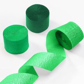 ZOOYOO Crepe Paper Streamers 6 Rolls 486ft,Green Dark Green and Yellow Party Streamers Backdrop for Birthday Bachelorette Party Bridal Baby Shower Christmas St.Patrick's Day Party Decorations