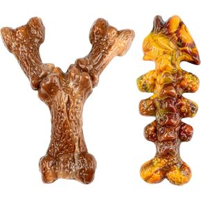 2pack-Tough Large Dog Chew Toys-Bacon Flavor,Durable Nylon Dog Bone Toy for Aggressive Chewers, Small/Medium/Large Breed Dog - Teeth Cleaning & Training - Avoid Loneliness & A Gift for Dogs