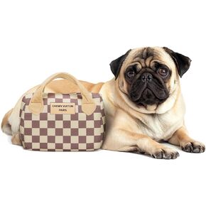 Designer Bag Dog Toy - Funny Dog Toys for Small to Large Dogs - Parody Luxury Bag Toy Gifts - Dog Birthday Gift for New Girl or Boy Puppy Owners