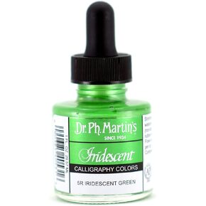 Dr. Ph. Martin's Calligraphy Color (5R) Ink Bottle, 1.0 oz, Iridescent Green