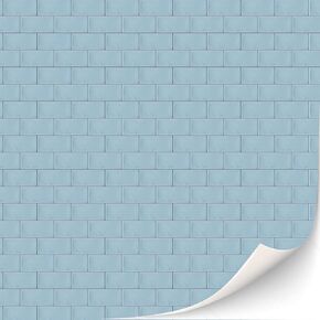 3 Sheets Self-Adhesive Wall Tiles, Bathroom Tiles, Kitchen Tiles, Metro Tiles for Dollhouses, Scale 1:12 (Light Blue Metro Tiles)