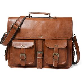 Leather Messenger Bag, Handmade Vintage Satchel for Men, Crossbody Shoulder Bag, Briefcase, Large Laptop Computer Bag, Vintage Crossbody Briefcase, Leather Business bag, 17 inch Laptop