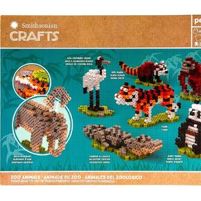 Perler Smithsonian 3-D Zoo Animals Kid's Crafts, Pattern Sizes Vary, Multicolor 4004