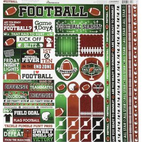 REMINISCE Variety Cardstock Stickers 12"x12"-Football, 12" by 12", Multicolor