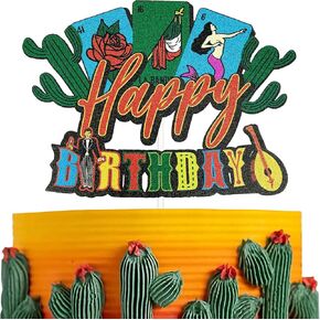 Mexican Loteria Cards Cake Topper ، Mexican Bingo Game موضوع عيد ميلاد سعيد ديكور كعكة عيد ميلاد ، لوتريا فييستا ديكور حفلات حفلة عيد ميلاد ، لوس أند لوتريا لوازم ديكور الحفلات