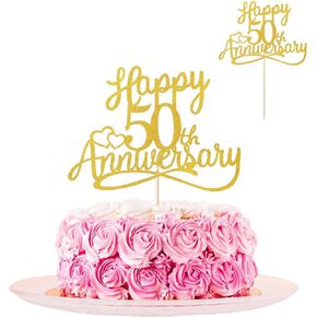 الذهب بريق سعيد 50th الذكرى السنوية القبعات العليا تختار زخارف الحفلات الذهبية لوازمة كعكة أعلى الأقطار الصقيع in Kuwait