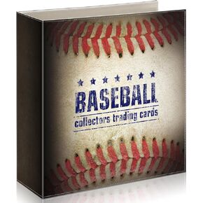 Baseball Card Binder 12.13 x 11.5 x 3.07 Inches Baseball 3 Ring Binder Baseball Card Storage Holder Baseball Binder Baseball Card Organizer Baseball Card Album for Sports Collectors