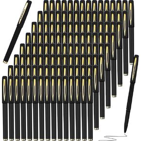 Sherr 120 Pcs Black Gel Ink Pens Rollerball Bulk Ultra Fine Point Roller Ball Gel Pens for Office, School, Writing, Taking Notes, Sketching(0.38mm)