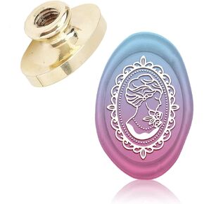 CRASPIRE Wax Seal Stamp Heads Only No Handle Oval Sealing Wax Stamp Head Replacement Women Vintage Removable Brass Seal Head for Wedding Invitations Envelopes Halloween Christmas Xmas Gift Wrap