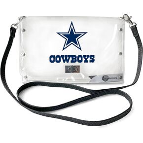 Littlearth womens NFL Indianapolis Colts Clear Envelope Purse with Black Fashion Strap, Clear, 10" x 6.5" x 0.5"