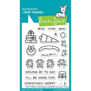 Lawn Fawn Clear Stamps 3"X4"-Car Critters Christmas Add-On -LF2423