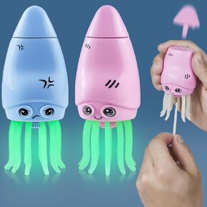 2pc Pop-up Squid Prank Toy, Interactive Eject Octopus Tentacle Game, Fun Desk Toy for Kids, Brain Teaser Puzzle, Fluorescent Prank Gift, Intelligence Development Toy