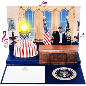 Donald Trump Birthday Wishes Card, Pop-up Birthday Card with Lights and Sounds, Trump's real voice says Happy Birthday to men and women, mom and dad, husband or wife
