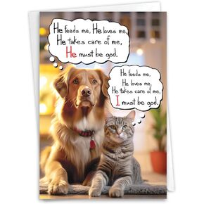 NobleWorks Funny Belated Birthday Greeting Card with 5 x 7 Inch Envelope (1 Card) Late Dog C10643BEG
