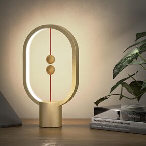 Bedroom Lamps - Mini Balance Lamp,Birthday Gifts, Bedside Lamp, Nightstand Lamp,Plug in Night Light,Magnetic Lamp for Home,Office,College Dorm (Black Color)