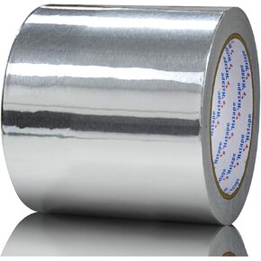 Aluminum Foil Glass Fiber Cloth Tape,Silver,Good for HVAC, Sealing & Patching Hot & Cold Air Ducts, Metal Repair (4-4 mil-20m)