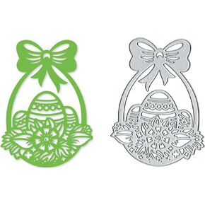 Easter Rabbit Bunny Egg Metal Die Cuts,Easter Bow Egg Flower Basket Cutting Dies Cut Stencils DIY Scrapbooking Album Decorative Embossing Paper Dies Card Making