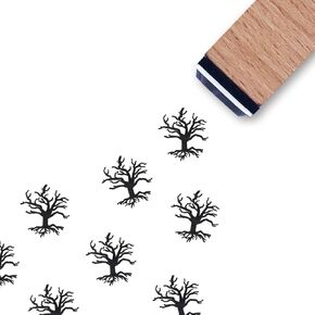 Bare Tree Rubber Stamp, 3/5 Inch Small Mini Stamp for Scrapbooking Card Making Planner